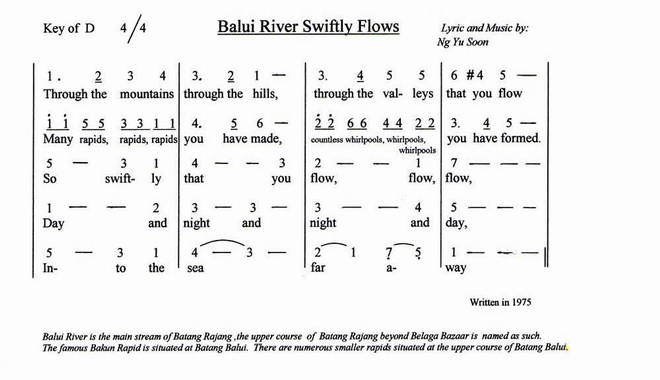 Balui River Swiftly Flows